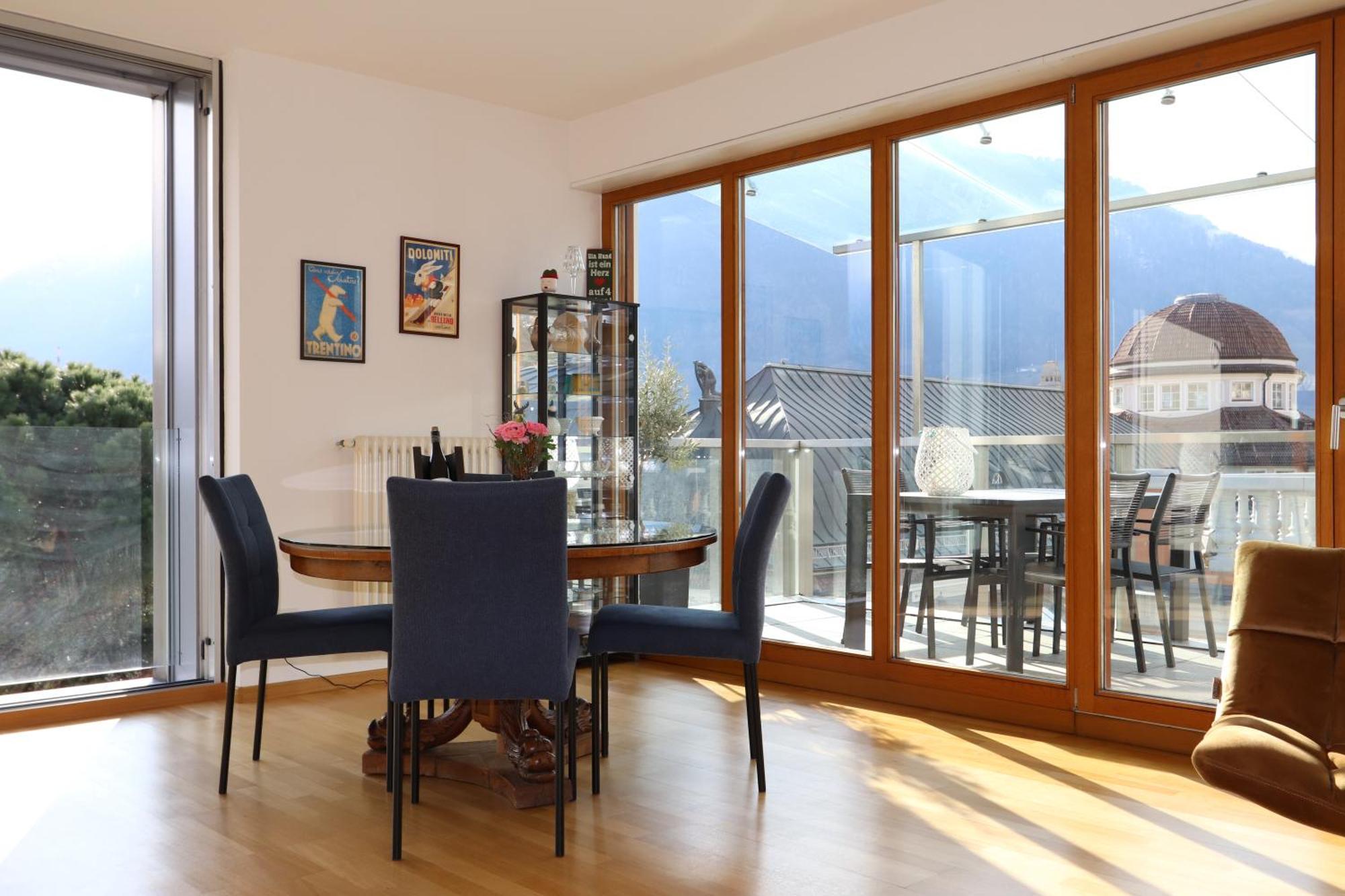 Luxus Penthouse Mit Terrasse, Garage, Fahrradraum Und Infrarotsauna Apartment Merano Exterior photo